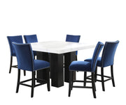 Steve Silver Camila White Blue 7pc Counter Height Set