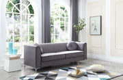 Glory Furniture Delray Ivory Velvet Microsuede Sofa