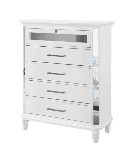 Global Furniture Marco Metallic White Chest