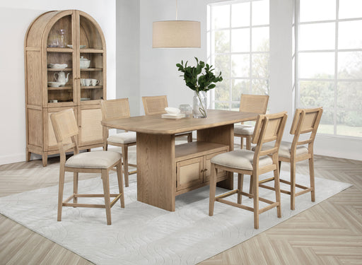 Coaster Furniture Kailani Beige Oak 8pc Counter Height Set