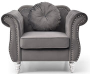 Glory Furniture Hollywood Burgundy Velvet Fabric Chair