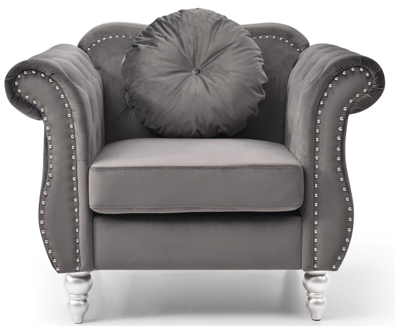 Glory Furniture Hollywood Burgundy Velvet Fabric Chair