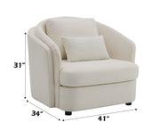 Acme Furniture Mariko Beige Chair with Pillow