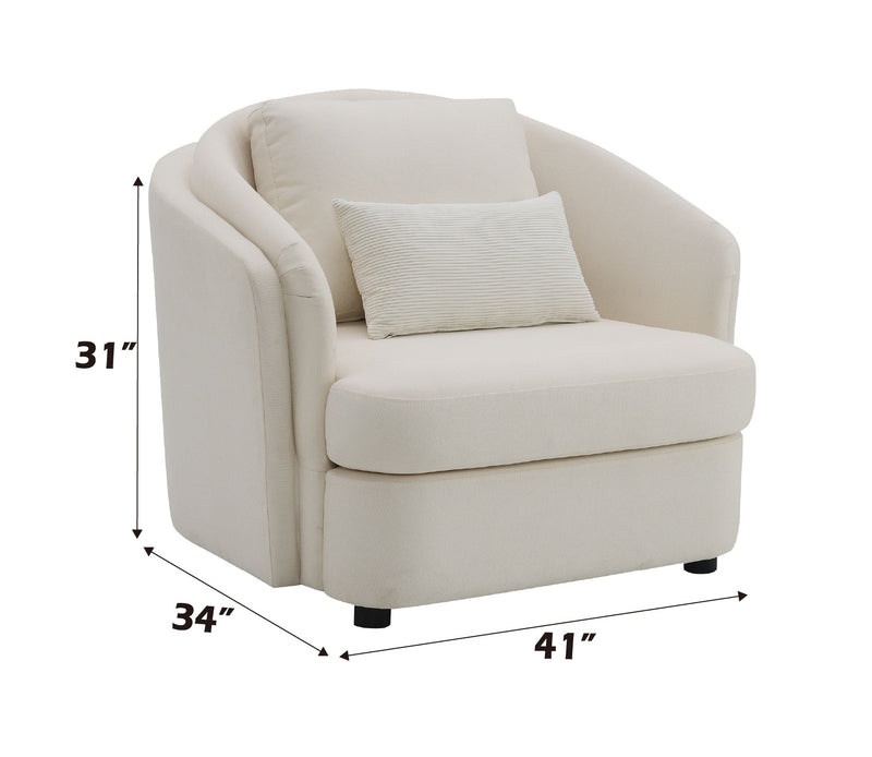 Acme Furniture Mariko Beige Chair with Pillow