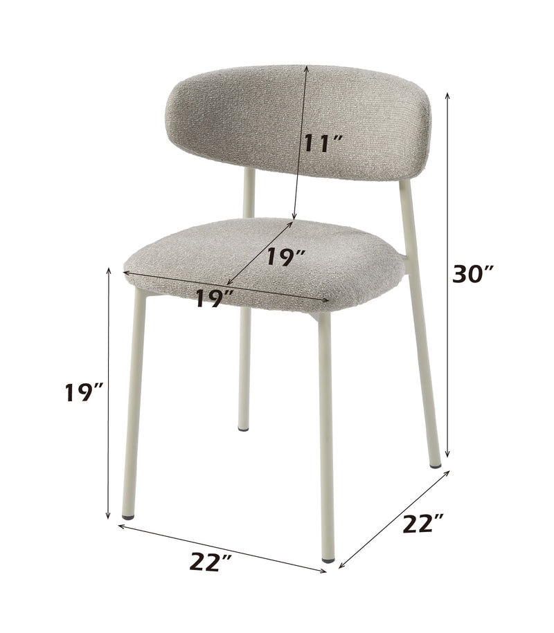 2 Acme Furniture Ingram Light Gray Side Chairs