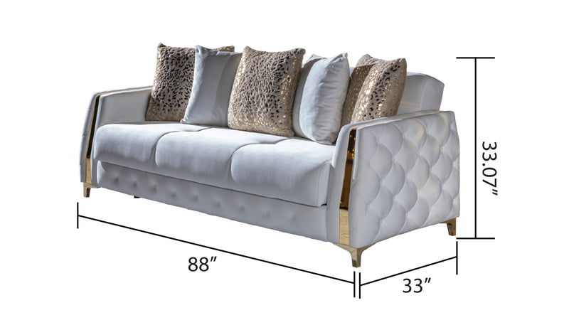 Galaxy Home Lust Off White Sleeper Sofa