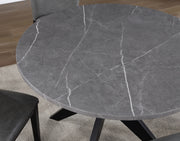 Steve Silver Amy Gray Faux Marble Round Dining Table