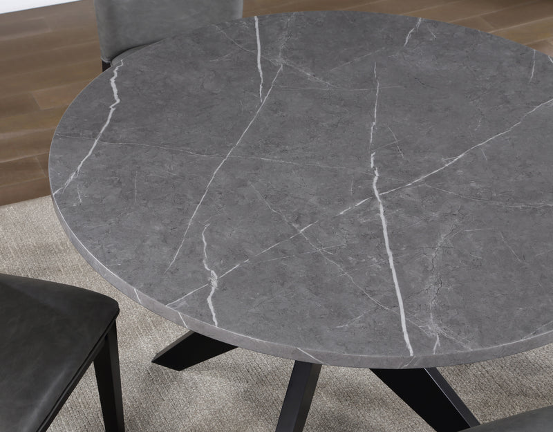 Steve Silver Amy Gray Faux Marble Round Dining Table