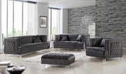 Meridian Furniture Lucas Black Velvet Loveseat