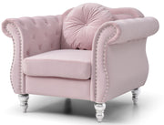 Glory Furniture Hollywood Pink Velvet Fabric Chair