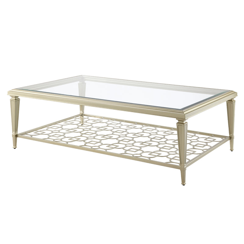 Acme Furniture Zaba Champagne Rectangle Coffee Table