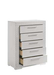 Galaxy Home Blanca White 5 Drawer Chest