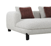 Acme Furniture Mardi Maroon Beige Sectional Sofa with 3 Pillows