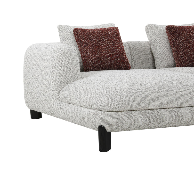 Acme Furniture Mardi Maroon Beige Sectional Sofa with 3 Pillows