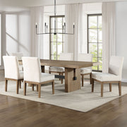 Steve Silver Aubrey Brown 7pc Upholstered Dining Set