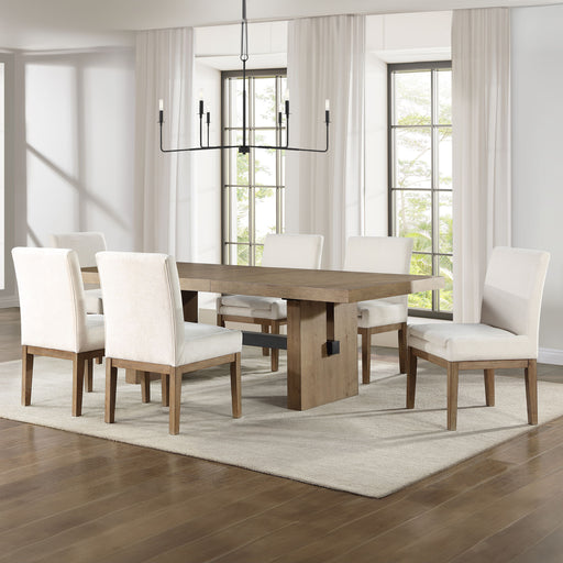 Steve Silver Aubrey Brown 7pc Upholstered Dining Set