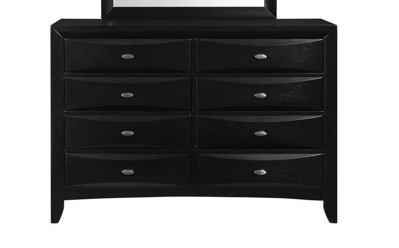 Global Furniture Linda Black Dresser and Mirror