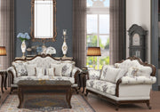 Galaxy Home Gloria White 2pc Button Tufted Living Room Set