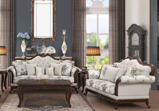 Galaxy Home Gloria White 2pc Button Tufted Living Room Set