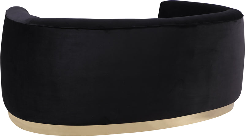 Meridian Furniture Julian Pink Velvet Gold Loveseat