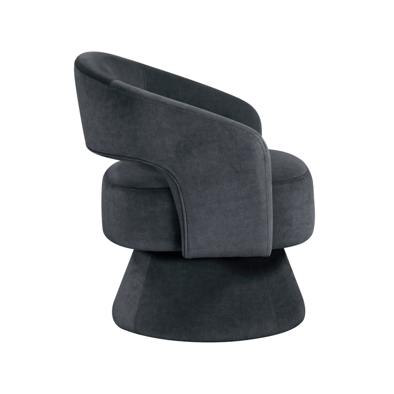 Home Elegance Lavon Dark Gray Swivel Chair