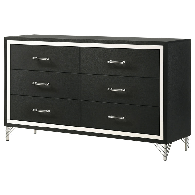 Coaster Furniture Lucia Black 6 Drawer Dresser