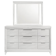 Coaster Furniture Marmore White Dresser and LED Mirror
