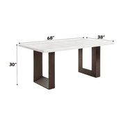 Acme Furniture Edwyn White Natural Espresso Dining Table