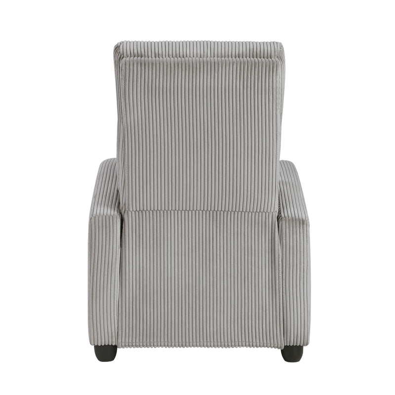 Home Elegance Parsons Gray Push Back Reclining Chair