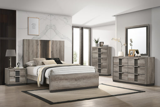 Crown Mark Rangley Grey Brown Dresser And Mirror