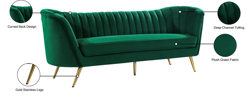 Meridian Furniture Margo Green Velvet Sofa