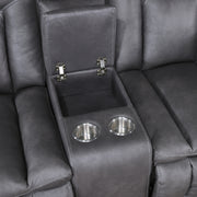 New Classic Furniture Morello Gray Console Loveseat with Dual Recliners