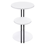 Coaster Furniture Hilly White Black 3 Tier Round Side Table