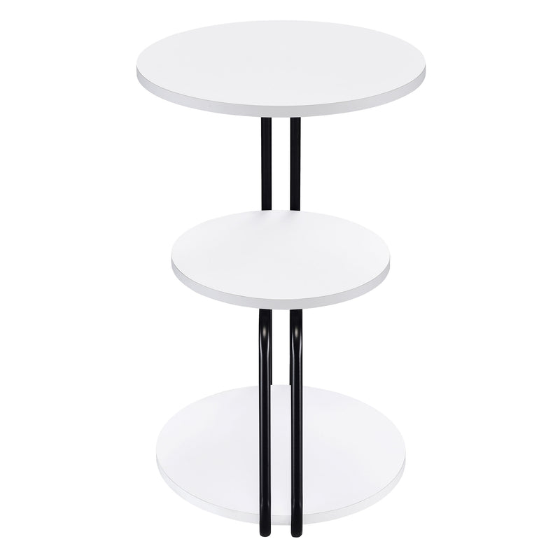 Coaster Furniture Hilly White Black 3 Tier Round Side Table