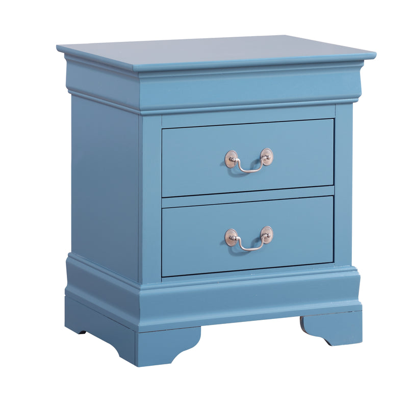Glory Furniture Louis Phillipe Teal Nightstand