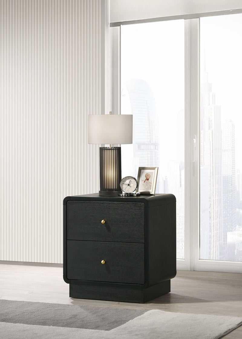 Coaster Furniture Cavelle Black 2 Drawer Nightstand