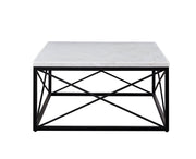 Steve Silver Skyler White Marble Top Square Coffee Table