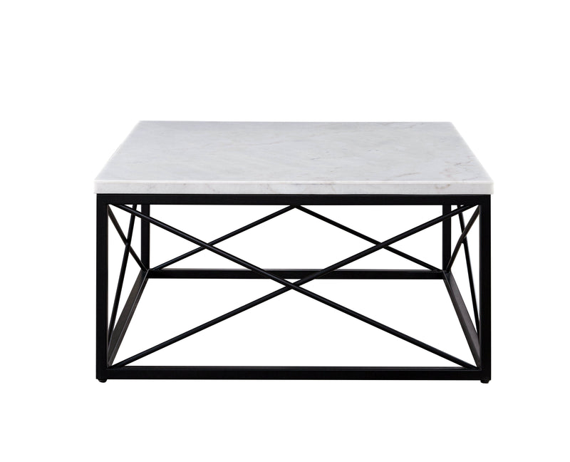 Steve Silver Skyler White Marble Top Square Coffee Table