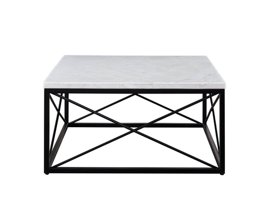 Steve Silver Skyler White Marble Top Square Coffee Table