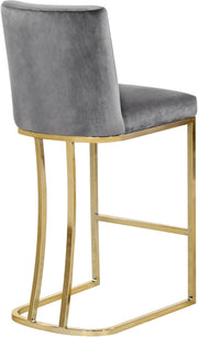Meridian Furniture Heidi Cream Velvet Gold Counter Height Stool