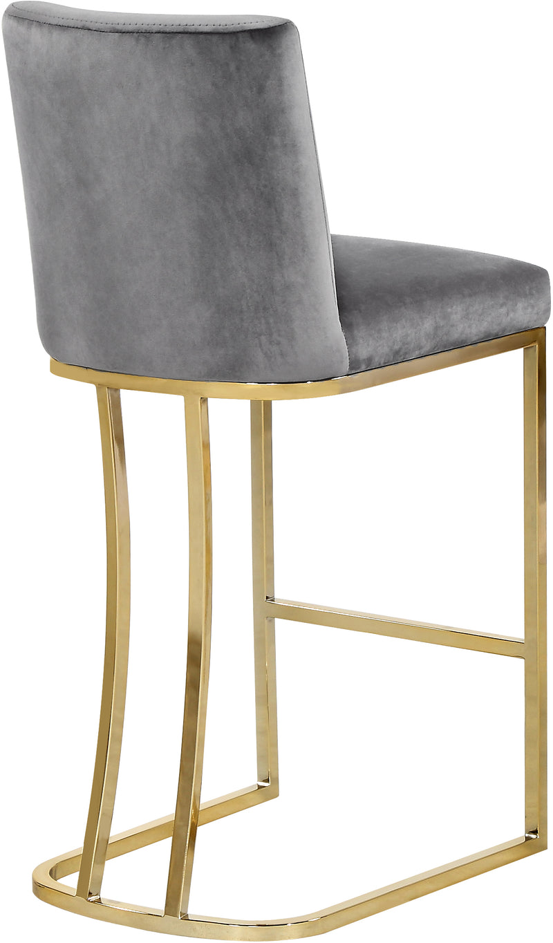 Meridian Furniture Heidi Cream Velvet Gold Counter Height Stool