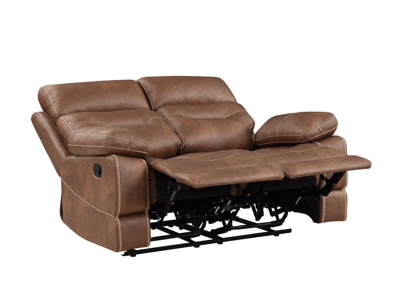 Steve Silver Rudger Chestnut Brown Manual Reclining Loveseat
