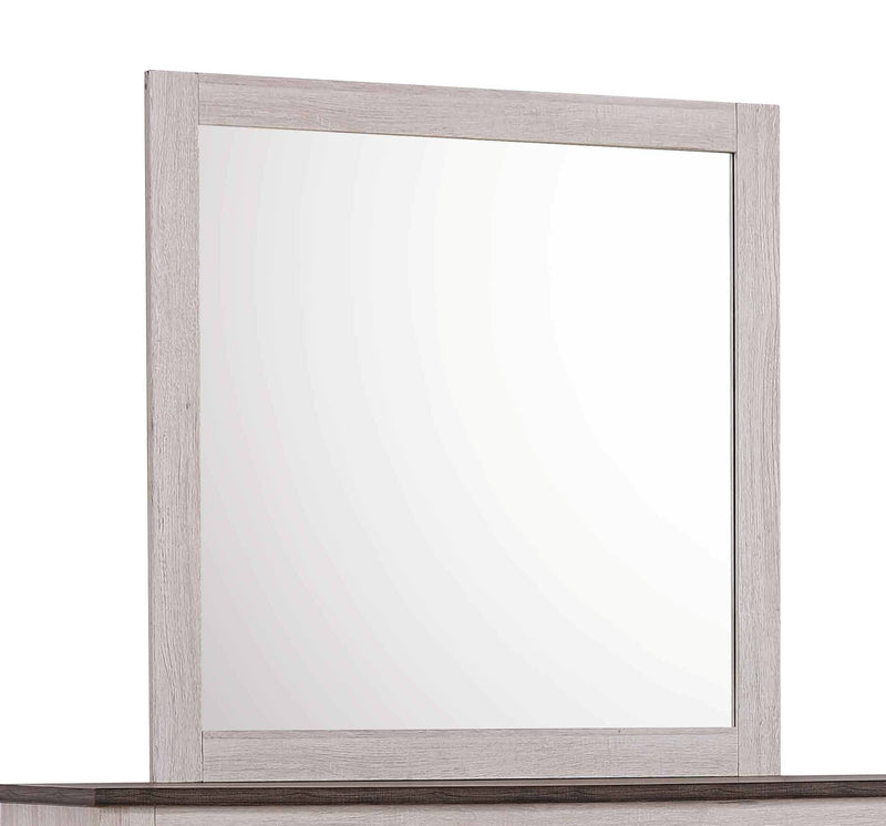 Crown Mark Coralee Chalk Grey Dresser and Mirror