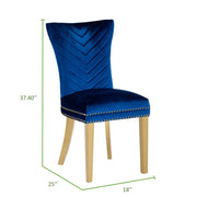 2 Galaxy Home Eva Blue Gold Leg Dining Chairs