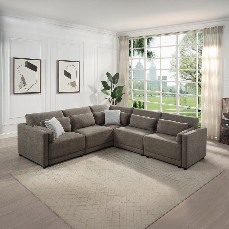 Acme Furniture Rylie Brown Modular RAF Armrest Chair