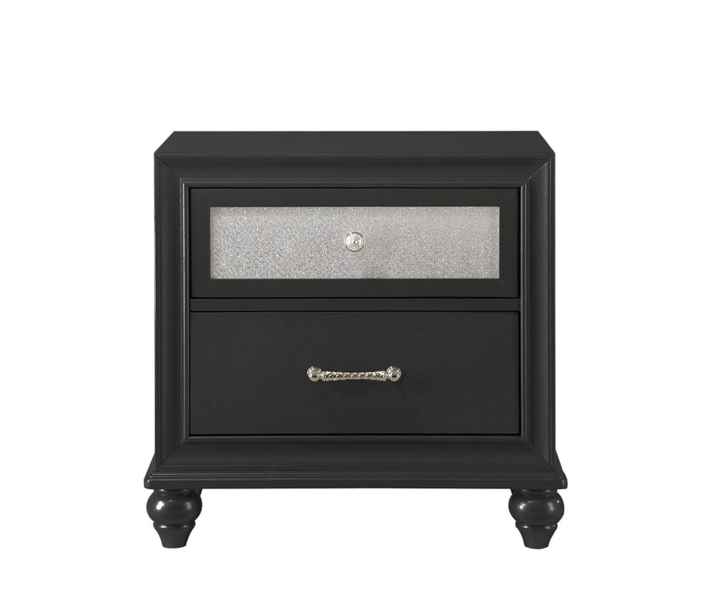 Crown Mark Lila Black Night Stand