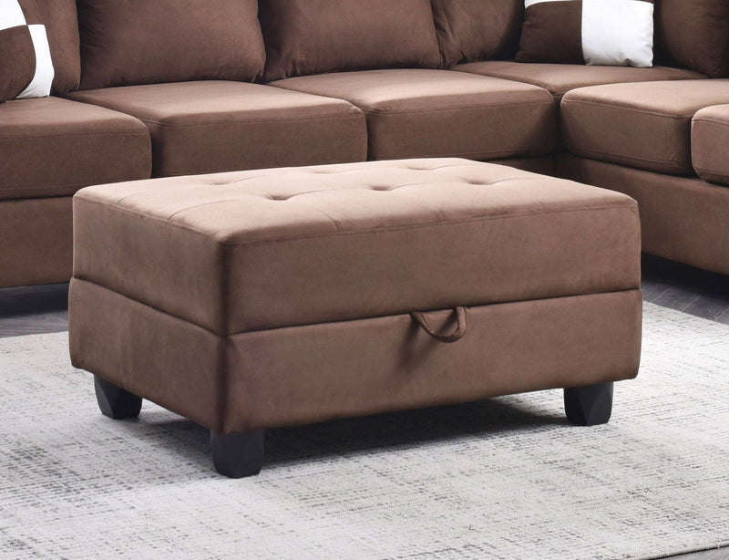 Glory Furniture Malone Chocolate Sectional with Ottoman