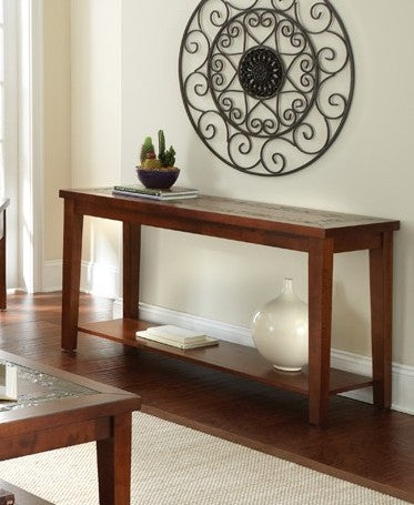 Steve Silver Davenport Brown Cherry Slate Sofa Table