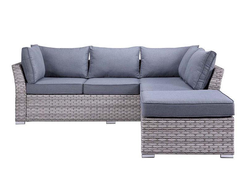 Acme Furniture Laurance Gray Patio Sectional with Cocktail Table
