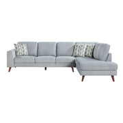 Home Elegance Broadway Blue 2pc Sectional with Right Chaise